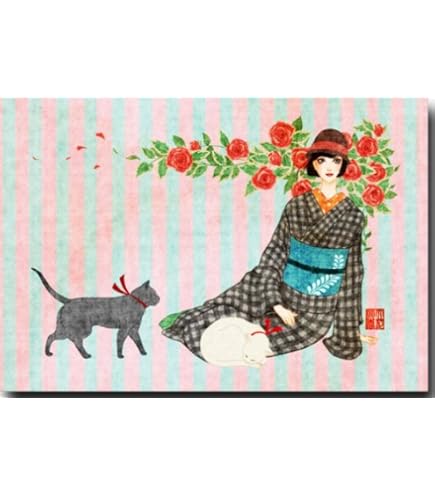 Amazon | おしゃれなイラストポストカード 「芍薬」 大正ロマン風